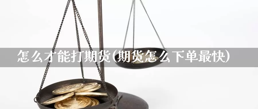 怎么才能打期货(期货怎么下单最快)_https://www.txjjpc.com_原油期货_第1张